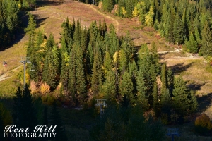 Fall Foliage and Ski Lift on Big Mountain Montana