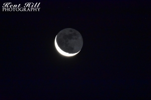 Crescent Moon over Evergreen Montana