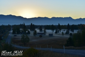 Sunrise and Ground Fog over Evergreen Montana