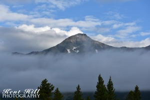 Mountain above Fog at Three Bear Lake Montana