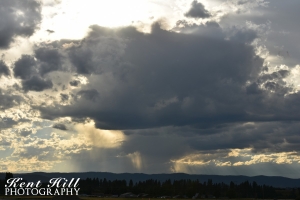 Storm Clouds and Sun in Evergreen Montana