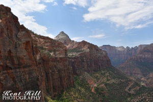 Bridge Mountain, West Temple and Altar of Sacrifice from Zion Canyon Overlook Utah
