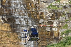 Two Bear Air at Haystack Falls in Glacier National Park Montana