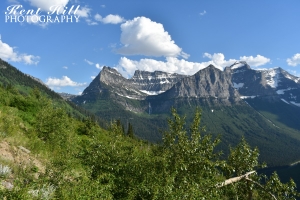 Bird Woman Falls and Logan Pass from Sun Road Glacier National Park Montana